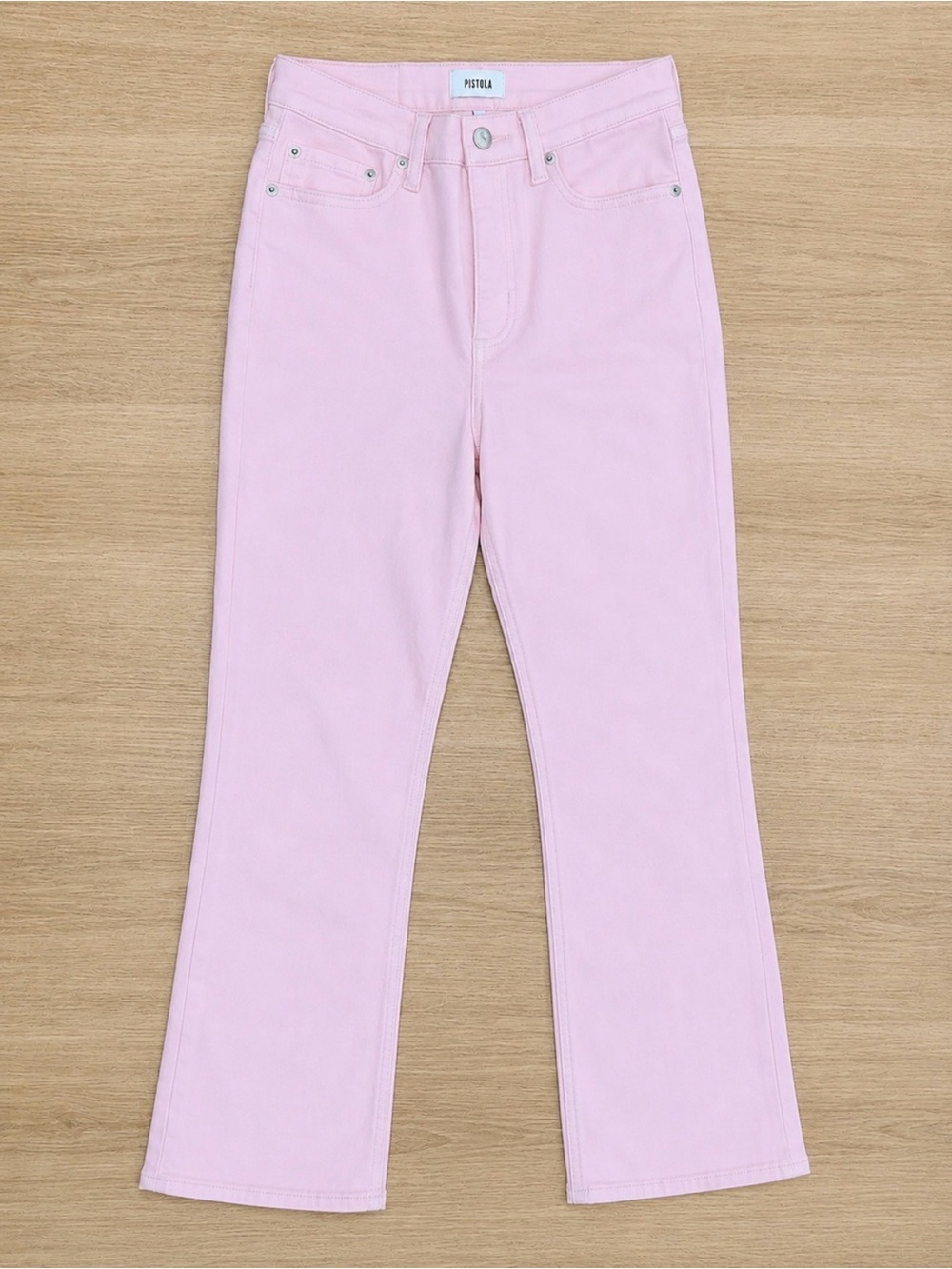 pistola Straight Leg Jeans in Light Pastel Pink